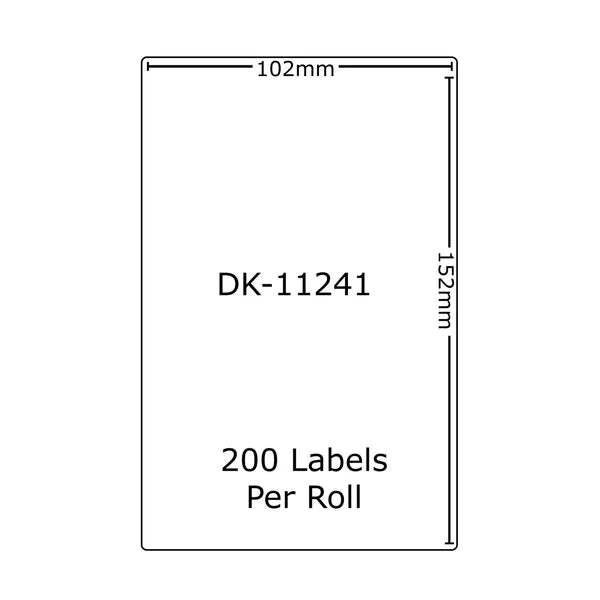 TechWarehouse DK11241 Compatible 102mm x 152mm 200 per roll labels for Brother Compatible for Brother