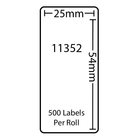 S0722520 Dymo LW 25mm x 54mm 500 labels per Roll (11352)