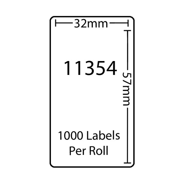 TechWarehouse S0722540 Dymo LW 57mm x 32mm 1000 Labels per Roll (11354) Dymo