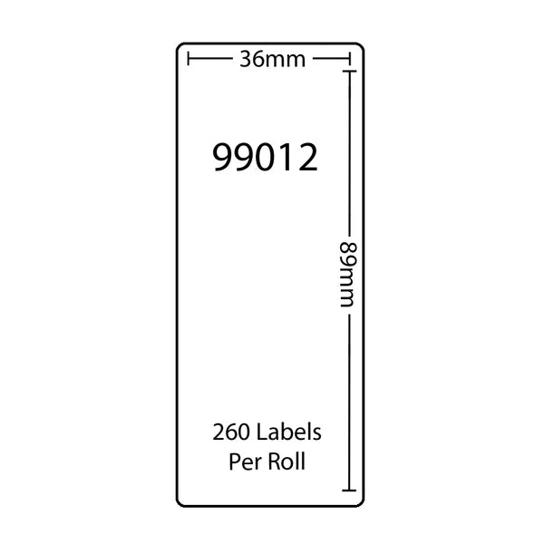 TechWarehouse S0722400 Dymo LW 36mm x 89mm 260 Labels - 2 Pack (99012) Dymo