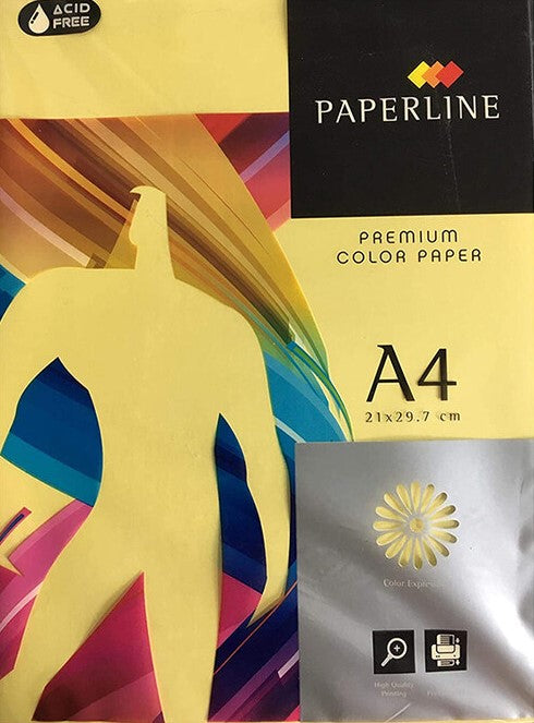 TechWarehouse A4 Yellow Plain Paper 500 sheets Paperline