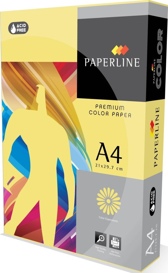 TechWarehouse A4 Yellow Plain Paper 500 sheets Paperline