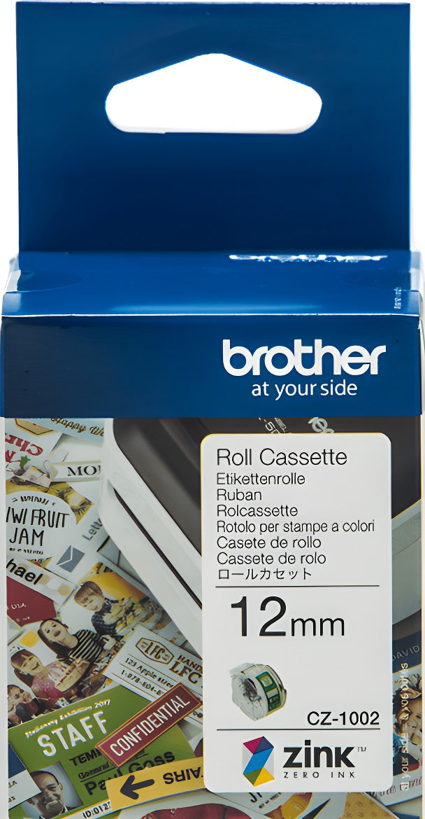 CZ1002 Brother 12mm Printable Roll Cassette