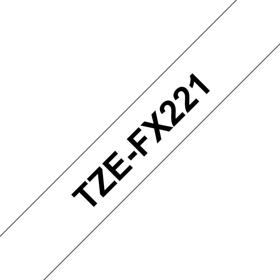 TZe-FX221 Brother 9mm x 8m Flexible ID Tape Black on White