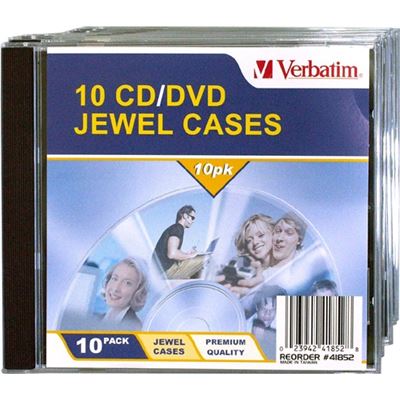 TechWarehouse Verbatim CD/DVD Jewel Cases - 10 Pack Verbatim