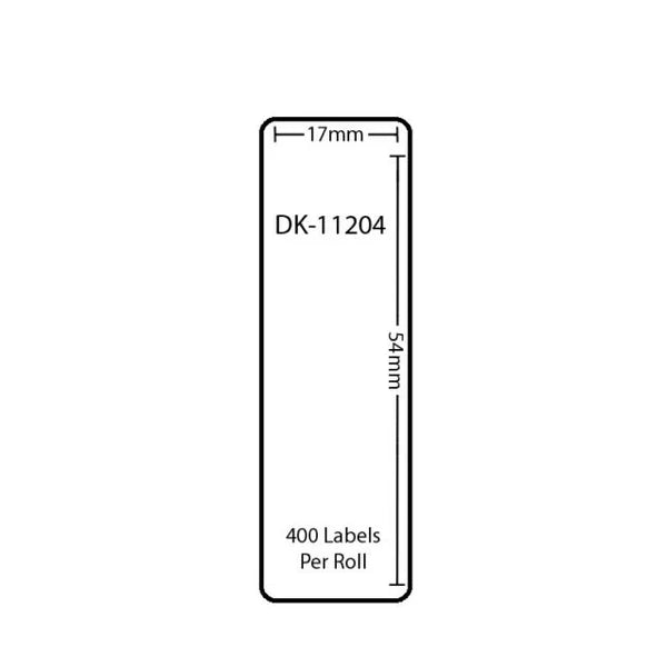 TechWarehouse DK11204 Compatible 17mm x 54mm 400 per roll Labels for Brother Compatible for Brother