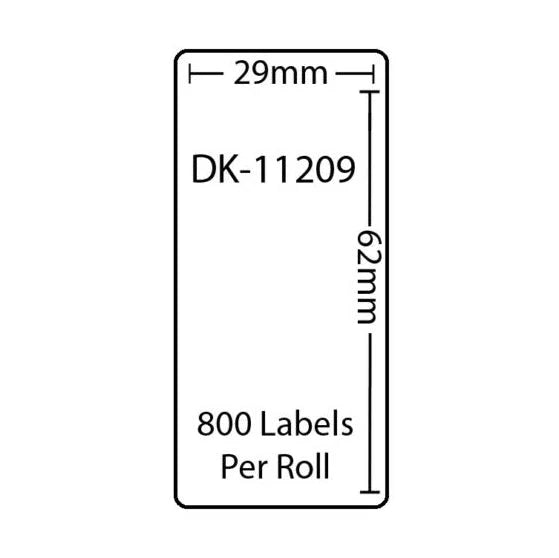 TechWarehouse DK11209 Compatible 29mm x 62mm 800 per roll Address Labels for Brother Compatible for Brother