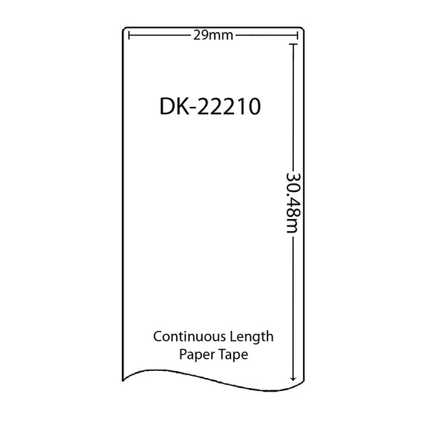 DK22210 Compatible 29mm Continuous Length Paper for Brother