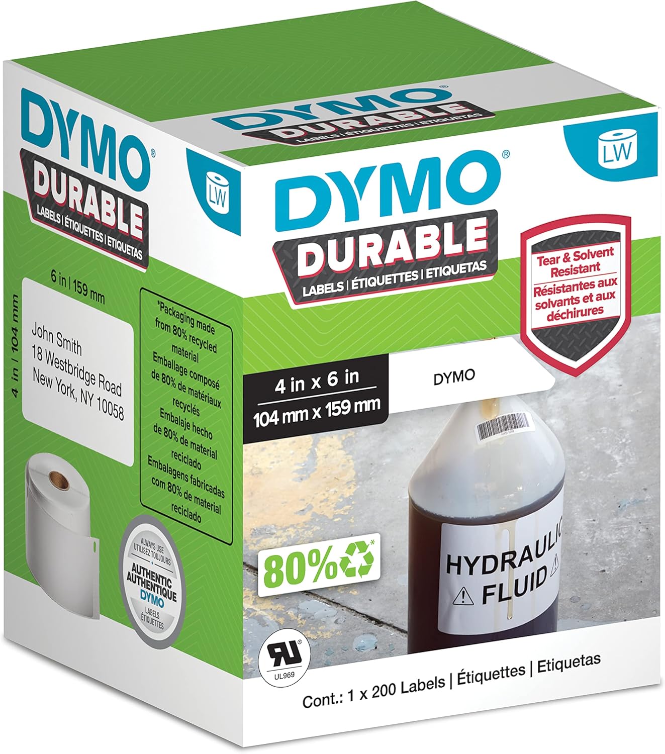 TechWarehouse 1933086 Dymo LW 104mm x 159mm 200 Labels per Roll Dymo