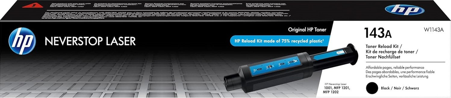 TechWarehouse 143A HP Black Neverstop Toner Reload Kit (W1143A) HP