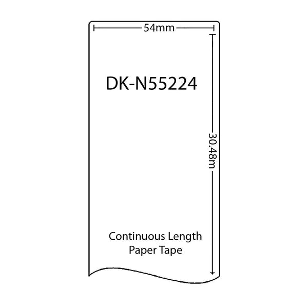 DKN55224 Compatible 54mm Non-Adhesive Continuous Paper Roll