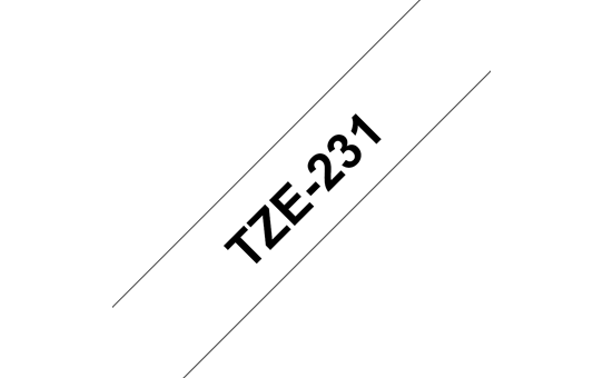 TZe-231 Compatible 12mm x 8m Black on White Adhesive Laminated Tape for Brother