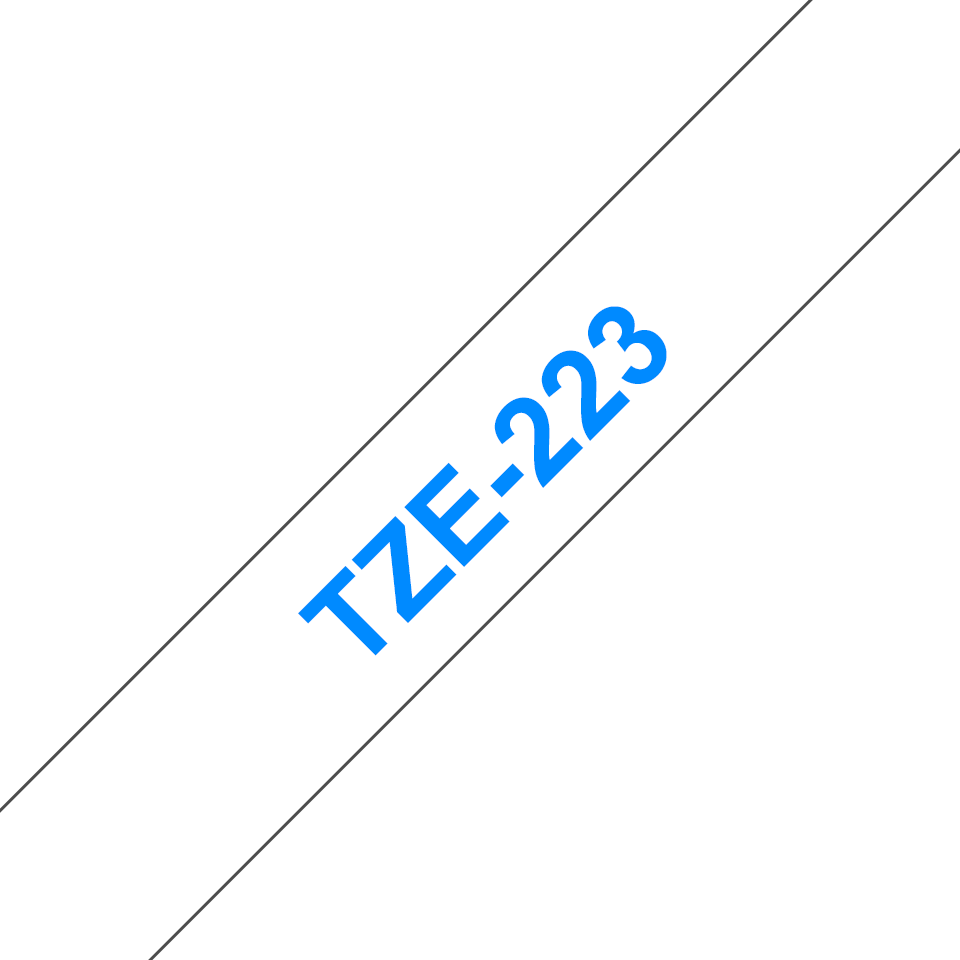 TechWarehouse TZe-223 Brother 9mm x 8m Blue on White Adhesive Laminated Tape Brother