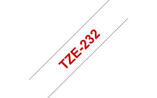 TZe-232 Compatible 12mm x 8m Red on White Adhesive Laminated Tape for Brother