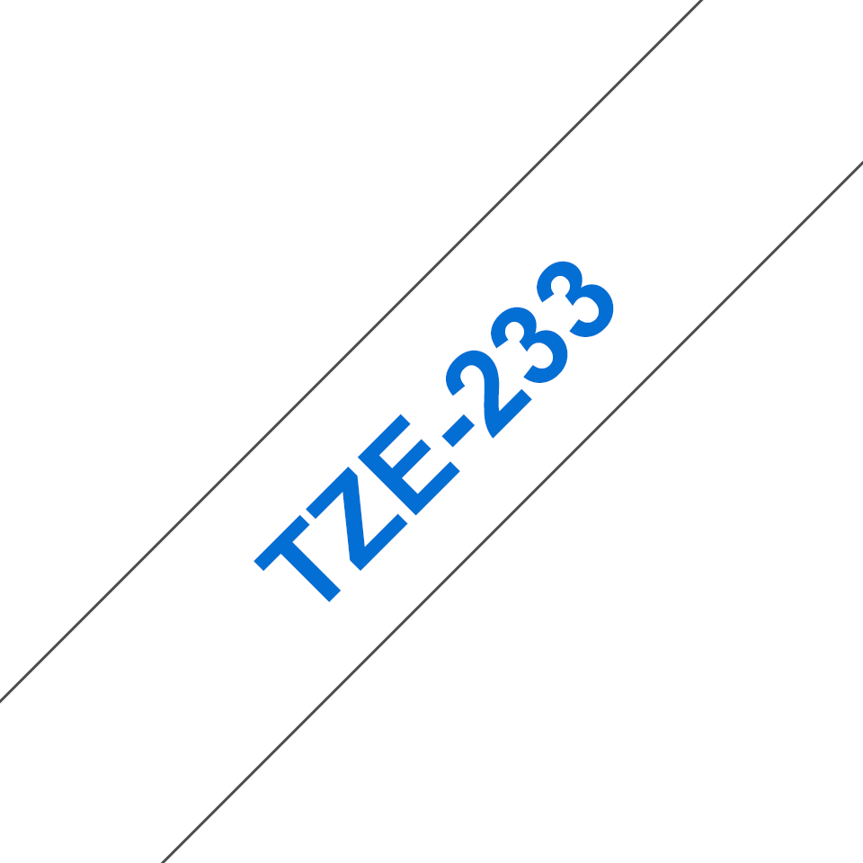 TechWarehouse TZe-233 Brother 12mm x 8m Blue on White Adhesive Laminated Tape Brother