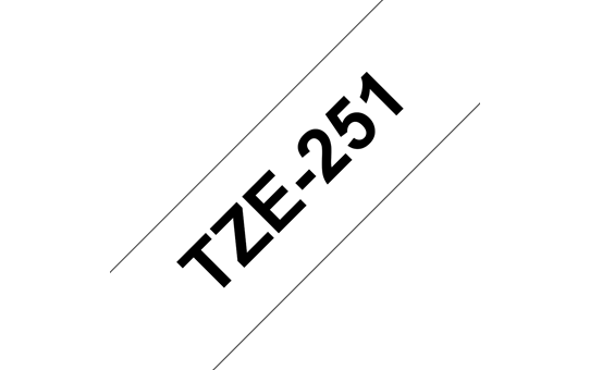 TZe-251 Compatible 24mm x 8m Black on White Adhesive Laminated Tape