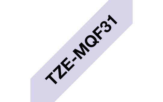 Tze-MQF31 Brother 12mm x 4m Black on    Pastel Purple Tape