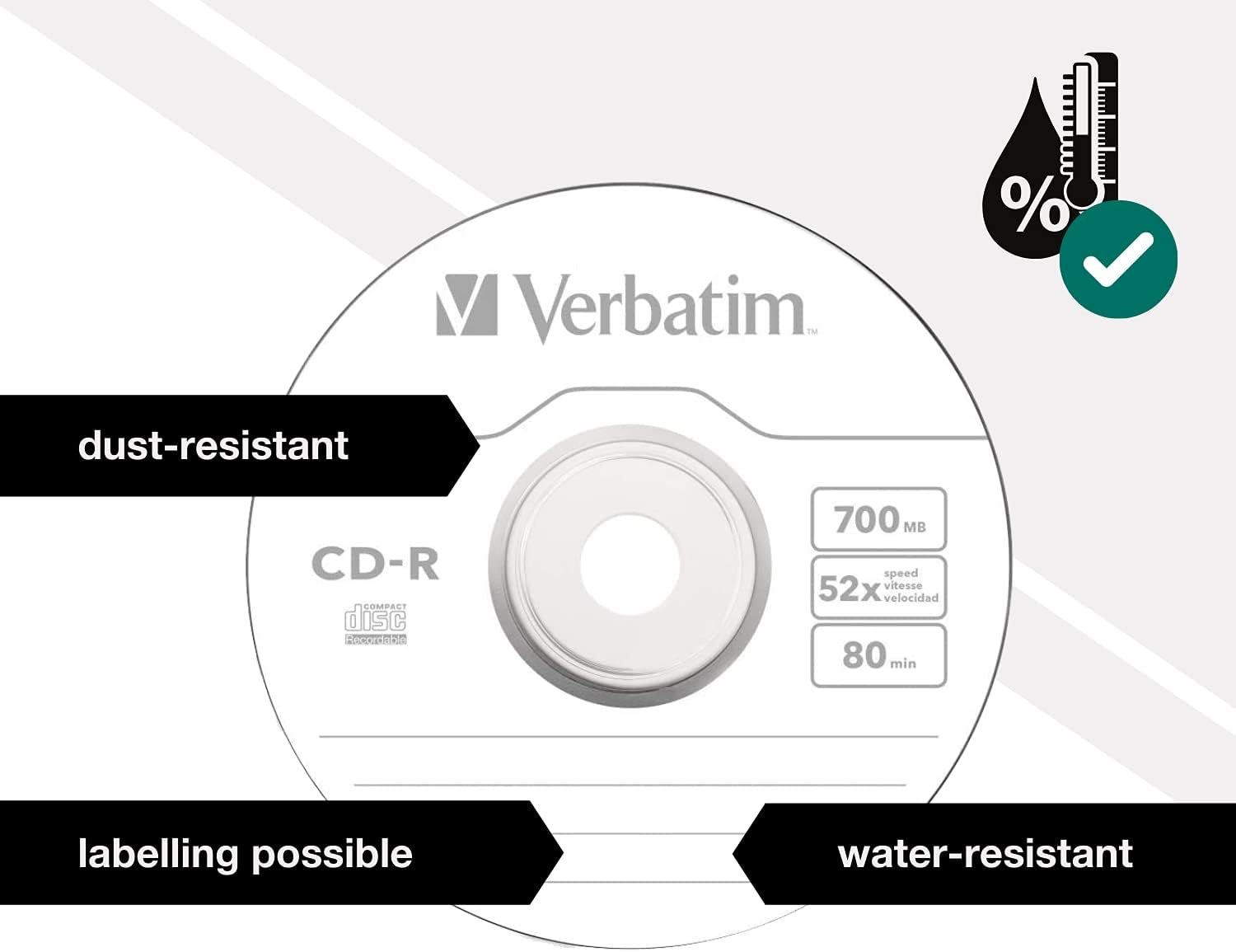 TechWarehouse Verbatim CD-R 700MB 52x 25 pack on Spindle Verbatim