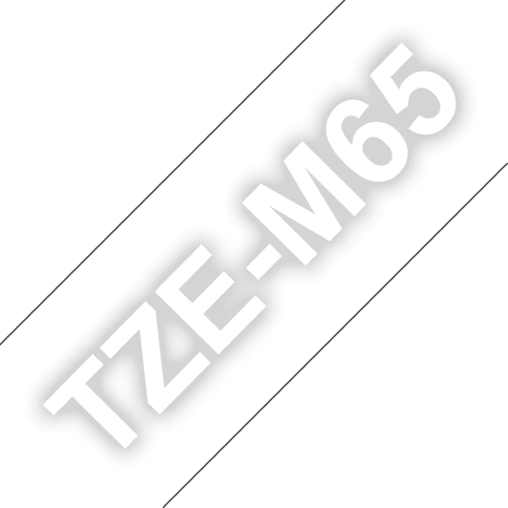 TechWarehouse TZe-M65 Brother 36mm x 8m White on Clear Matt Adhesive Laminated Tape Brother