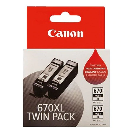 TechWarehouse PGI-670XLBK Canon High Capacity Twin Pack Pigment Black Canon