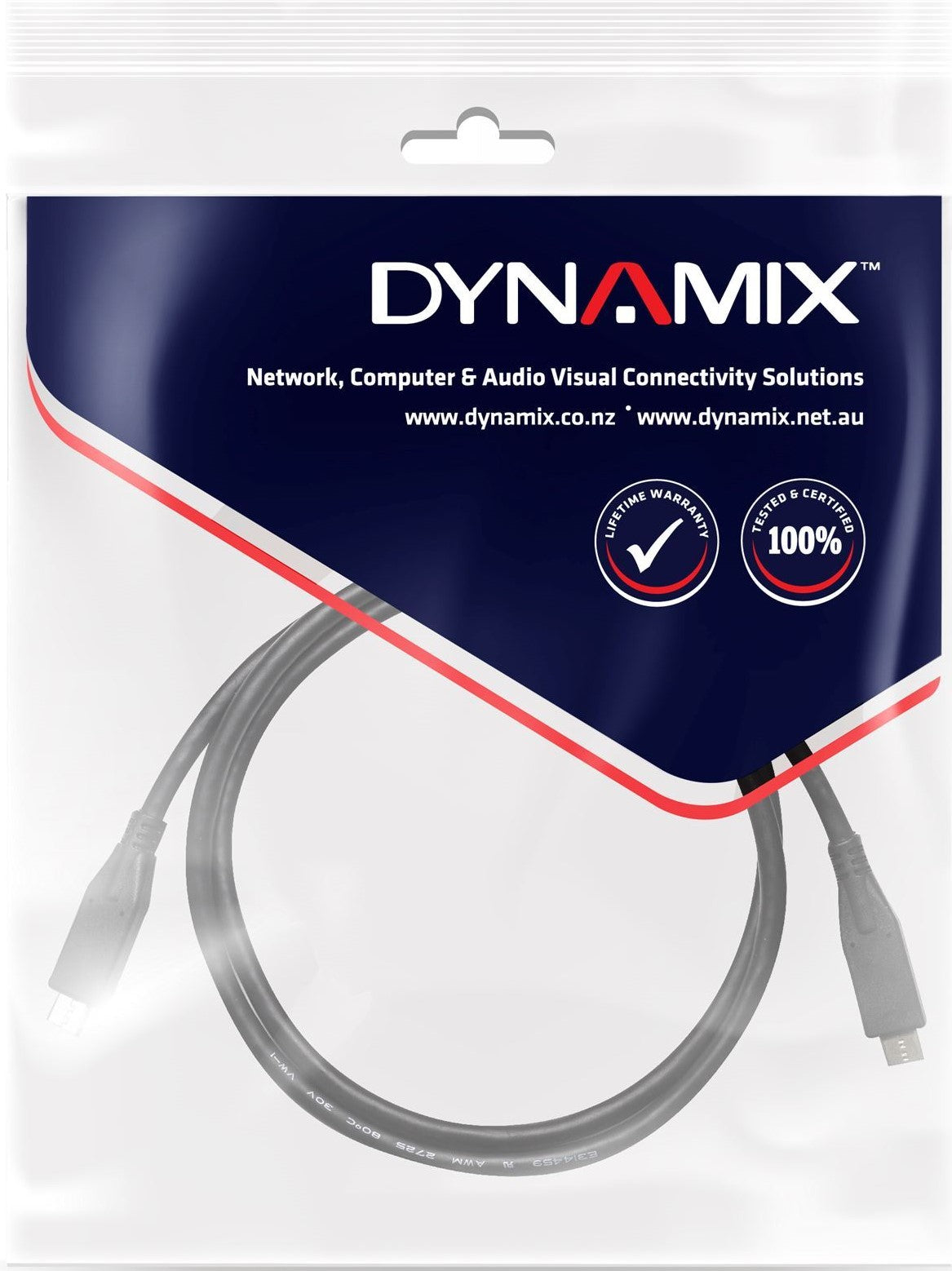 TechWarehouse Dynamix 1m USB-C to USB-C 3.1 (10Gbps) 5V/3A Dynamix