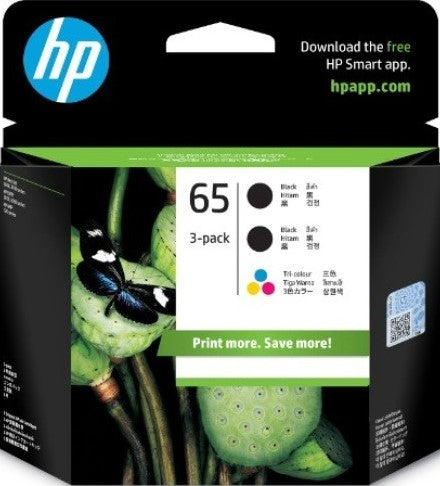 TechWarehouse 65 HP Black & Colour - Combo 3 Pack HP