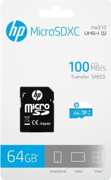 TechWarehouse HP U1 64GB USH-I microSDXC Card w/ Adapter HP