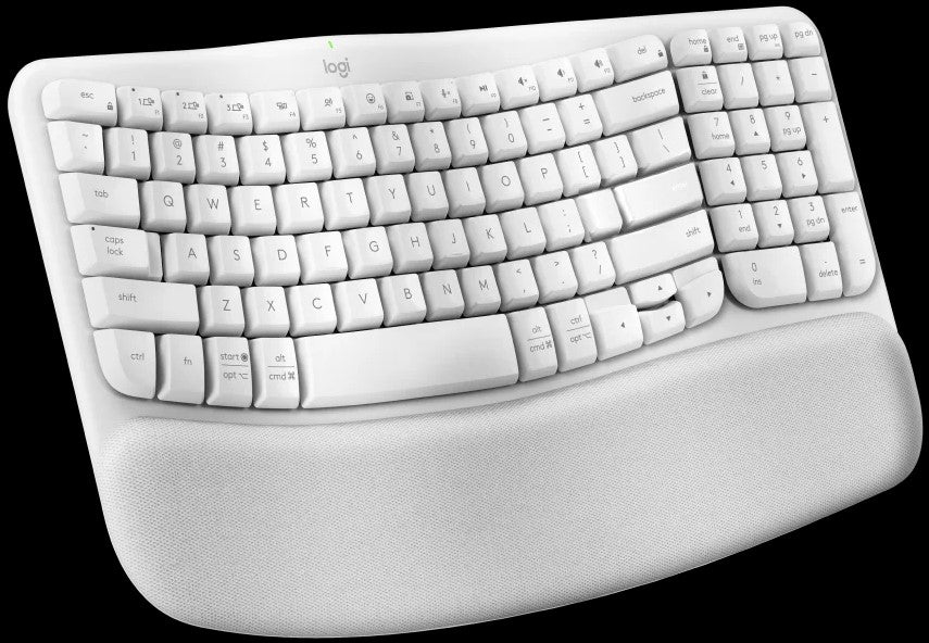 TechWarehouse Logitech K380 Wave Keys Wireless Ergonomic Keyboard - White Logitech