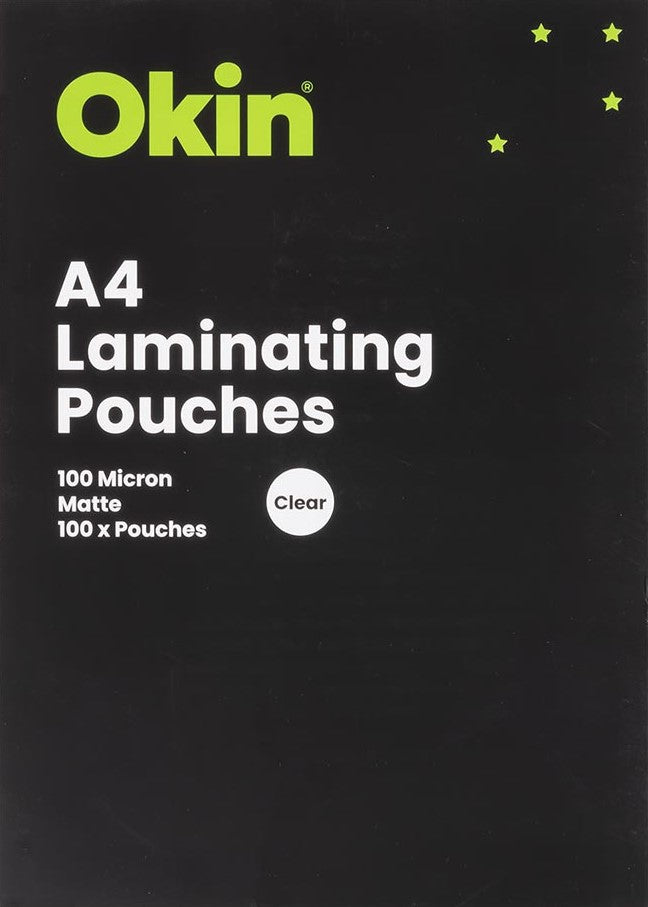 TechWarehouse Okin Laminating Pouches A4 Matte 80 Micron Pack - 100 Sheets Okin