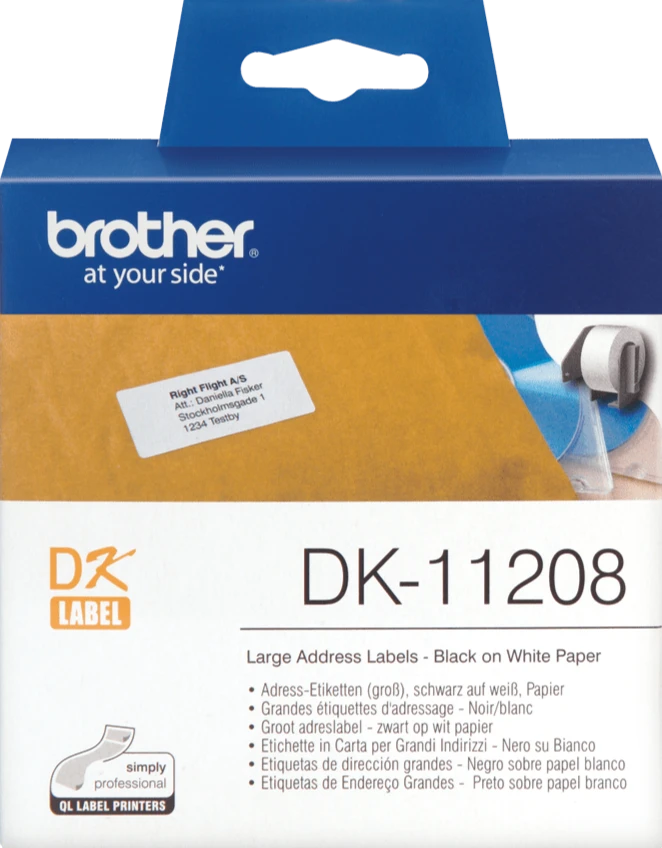 TechWarehouse DK11208 Brother 38mm x 90mm Large Address Labels 400 per roll Brother