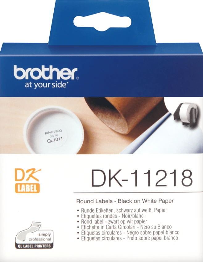 TechWarehouse DK11218 Brother 24mm Round Labels 1000 per roll Brother