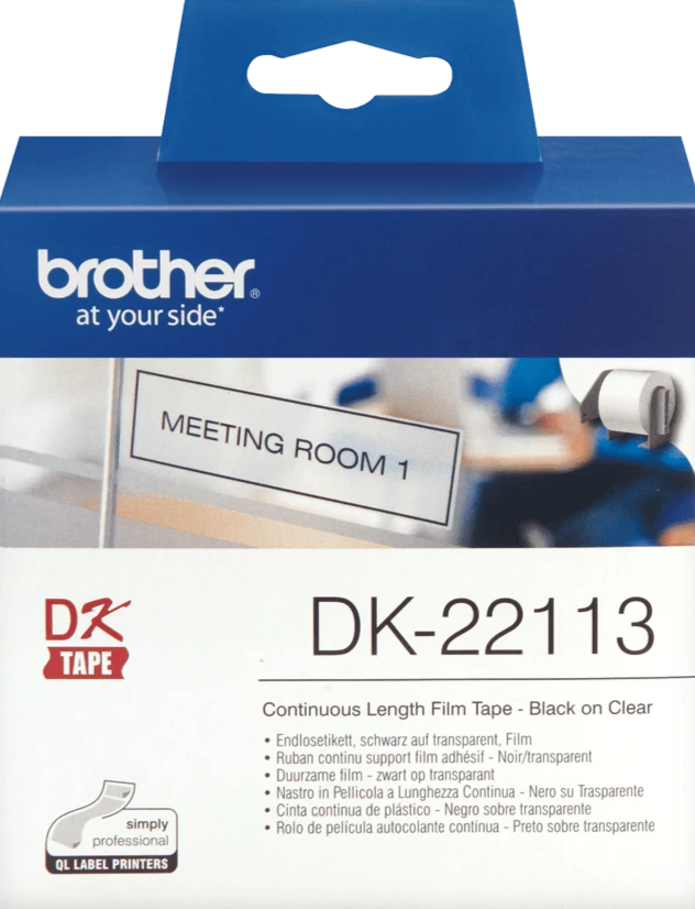 TechWarehouse DK22113 Brother P-Touch 62mm Continuous Length Film Tape Clear Brother