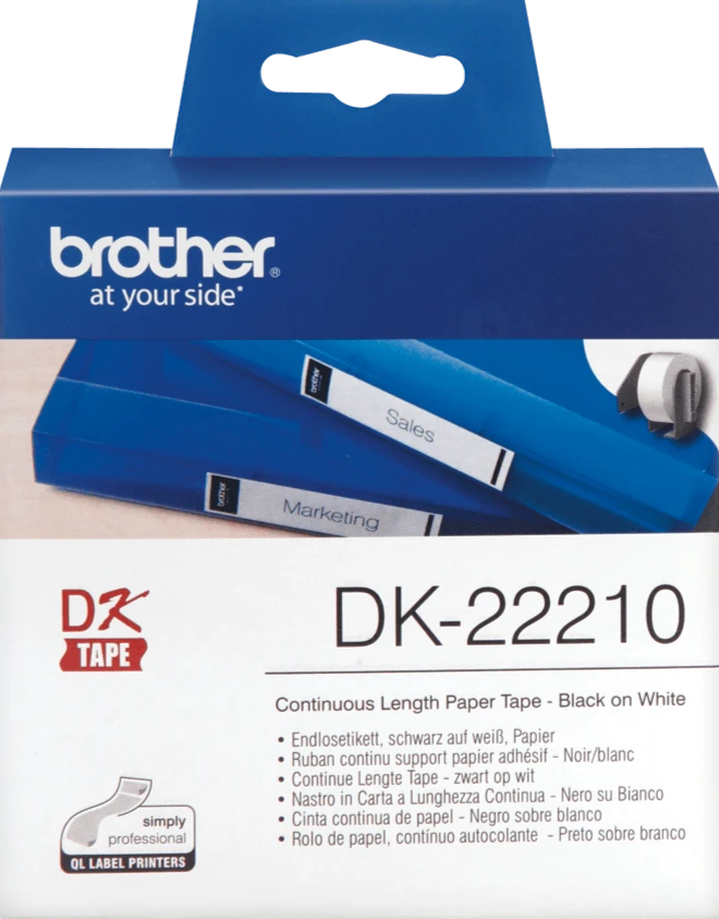 TechWarehouse DK22210 Brother 29mm Continuous Length Paper Tape White Brother