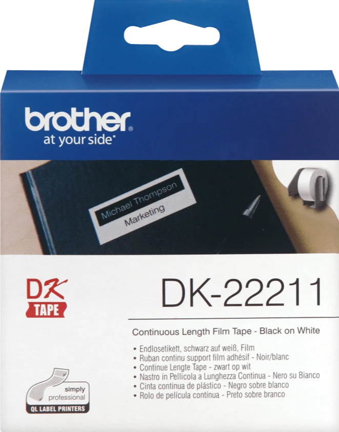 TechWarehouse DK22211 Brother 29mm Continuous Length Film Tape White Brother