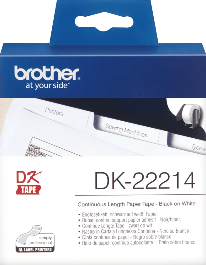 TechWarehouse DK22214 Brother 12mm Continuous Length Paper Tape White Brother