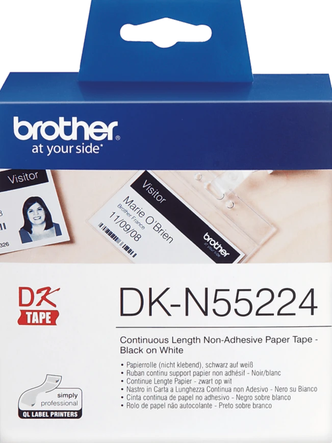 TechWarehouse DKN55224 Brother 54mm Non-Adhesive Continuous Paper Roll Brother