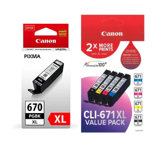 TechWarehouse CLI-671XL Canon Set - 5 Cartridges Canon