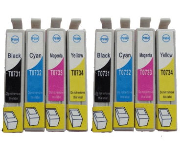 73N Compatible Cartridge Set of 8  (Bk/C/M/Y x 2 ea) for Epson