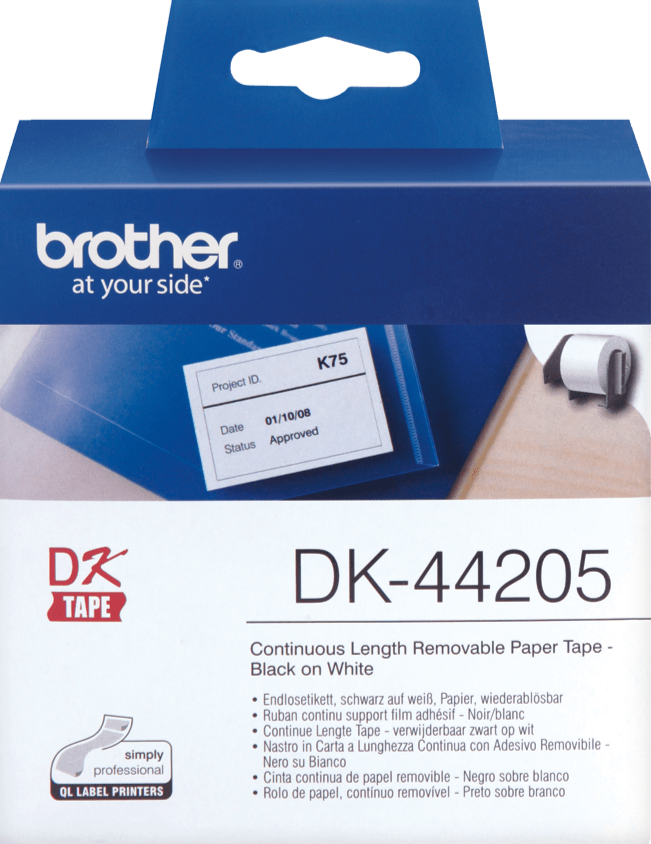 TechWarehouse DK44205 Brother 62mm Continuous Removable Label Paper Tape White Brother