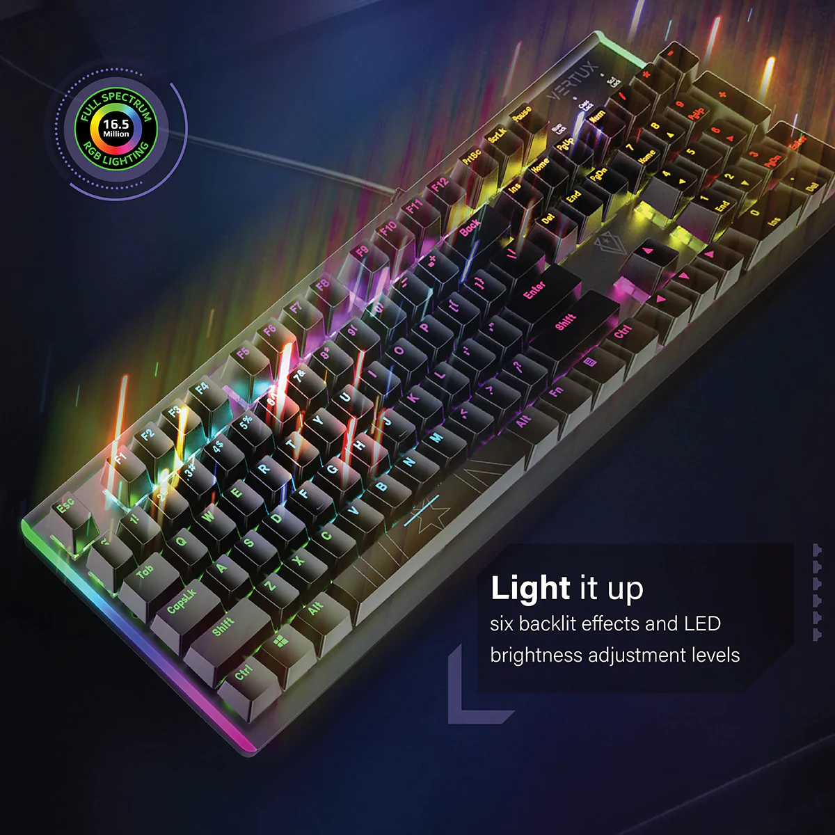 TechWarehouse VERTUX High Performance Wired Mechanical Gaming Keyboard Vertux